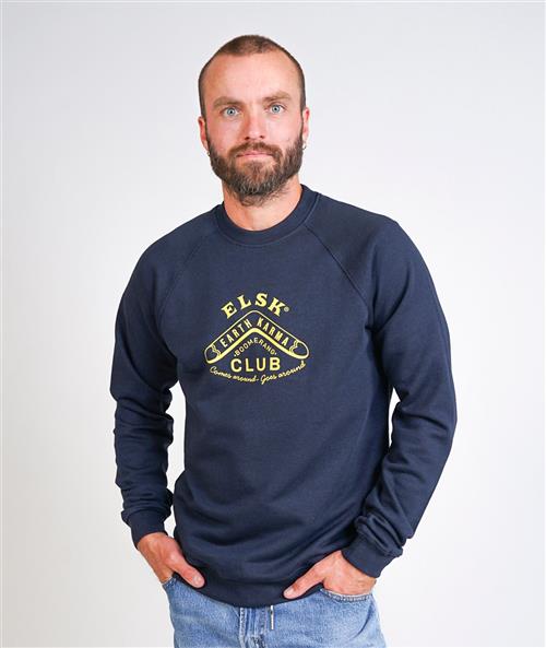 Se ELSK Boomerang Men's Tværs Crewneck Mand 100 Dark Navy Sweatshirts Str XL - hos Magasin ved Magasin