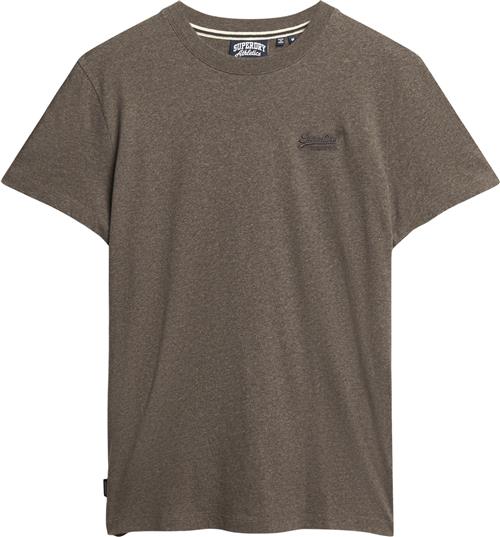 Superdry Essential Logo EMB TEE Mand Cocoa Brown Marl Kortærmede T-shirts Str S - Denim hos Magasin