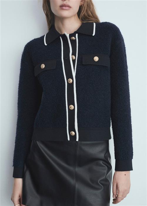 MANGO Knitted Jacket .- Nuria Kvinde Navy Cardigans Str S - hos Magasin