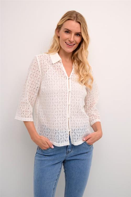 Cream Crklara Blouse Kvinde Snow White Langærmede Skjorter Str 46 - hos Magasin