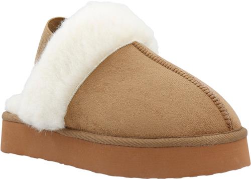 Bianco Biasweetie Flatform Elastic Slipper Faux Suede Kvinde Camel Hjemmesko Str 38 - hos Magasin