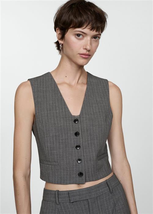 MANGO Pinstriped Suit Waistcoat Kvinde 92 Veste Str L - hos Magasin