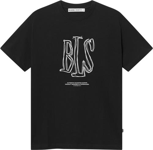 BLS Hafnia Handwritten Capital Tshirt Mand Black Kortærmede T-shirts Regular Fit Str XXL - Bomuld hos Magasin