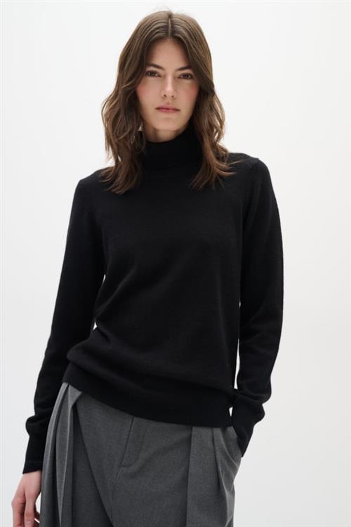 InWear Lukkaiw Rollneck Pullover Premium 100 Cashmere Kvinde Black Sweaters Regular Fit Str L/XL Cashmere - hos Magasin