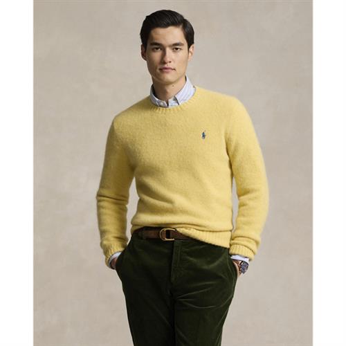 Se Polo Ralph Lauren Alpaca Blendlsl-plo Mand Shetland Yellow Sweaters Str XL - hos Magasin ved Magasin