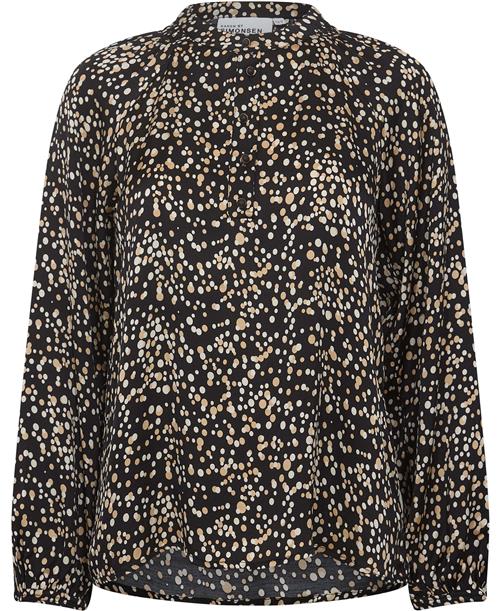 Karen by Simonsen Indiekb Blouse Kvinde Black Dot Langærmede Bluser Str 44 - hos Magasin