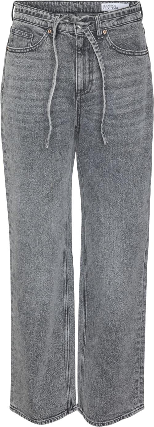 Vero Moda Vmtessa HR Wide Belt Jeans Ra206 Kvinde Medium Grey Denim Boyfriend Jeans Slim Fit Str "29/""34" - hos Magasin