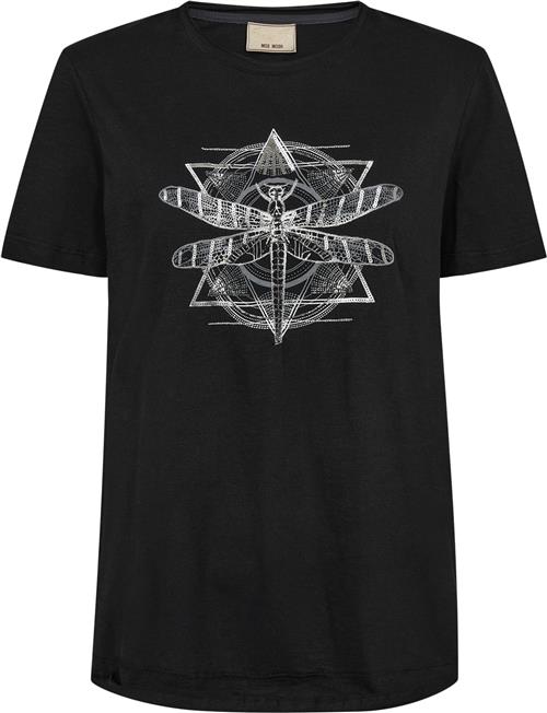 Mos Mosh Mmgull OSS Deco Tee Kvinde Black Kortærmede T-shirts Str XS - hos Magasin