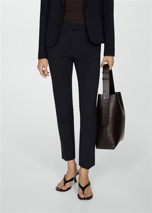 MANGO Pleated Suit Trousers Kvinde Navy Bukser Str 44 - hos Magasin