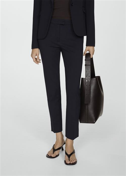 MANGO Pleated Suit Trousers Kvinde Navy Bukser Str 34 - hos Magasin