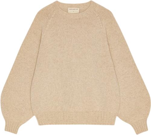 Moshi Moshi Mind Sienna Knit Wool Kvinde Oatmeal Melange Sweaters Str M - hos Magasin