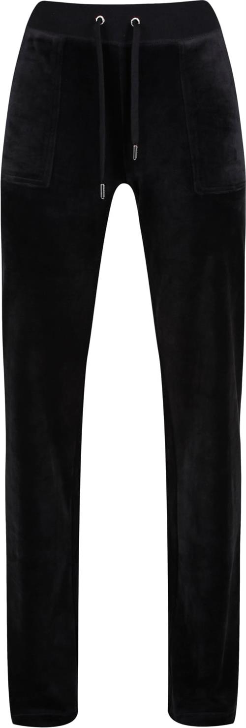 Juicy Couture Del Ray Classic Velour Pant Pocket Design Kvinde Black Bukser Med Lige Ben Str XL Velour - hos Magasin