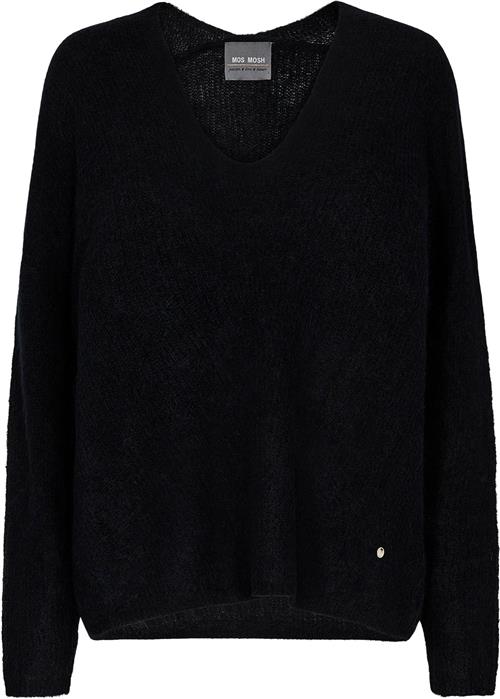 Mos Mosh Mmthora Vneck Knit Kvinde Black Sweaters Str XS - hos Magasin