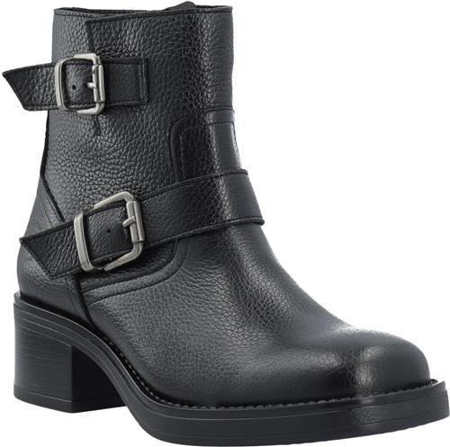 Cashott Casrikke Biker Boot W. Inside Zip Leather Kvinde Black Ankelstøvler Str 37 - hos Magasin