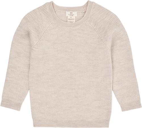 Copenhagen Colors Merino Classic RIB Blouse Kvinde Pale Cream Melan Sweaters Str 92 Merino - hos Magasin