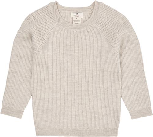 Copenhagen Colors Merino Classic RIB Blouse Kvinde Pale Cream Melan Sweaters Str 116 Merino - hos Magasin