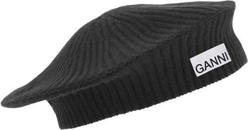 Ganni Structured Rib Beret ONE SIZE - Baretter hos Magasin