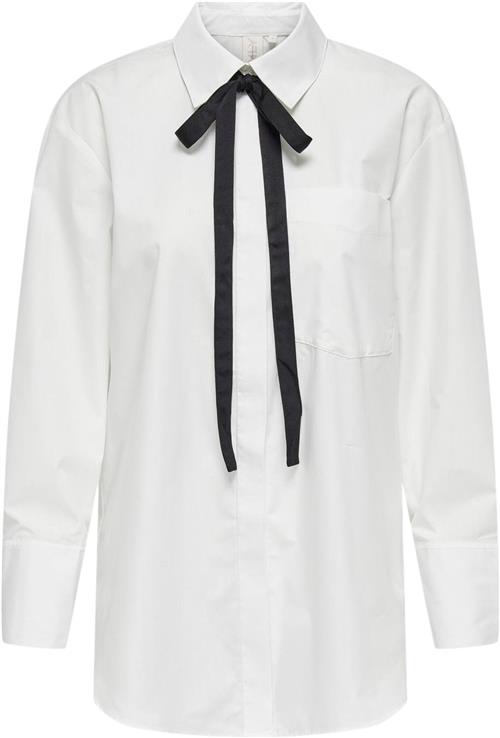 ONLY Onlmoco Cala LS BOW Shirt WVN Kvinde Bright White Skjorter Str L - hos Magasin