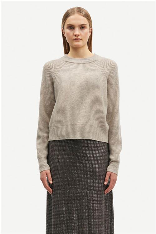 Samsøe Samsøe Sazlata Sweater 15353 Kvinde Khaki Mel. Sweaters Str M - hos Magasin