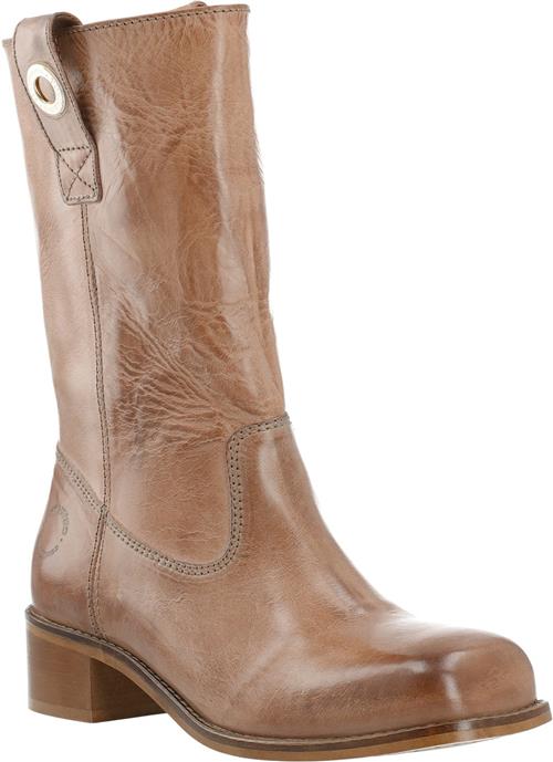 Se Cashott Casvilma Pull On Mid Cut Boot Waxy Leather Kvinde Cognac Cowboy & Biker Str 40 - hos Magasin ved Magasin