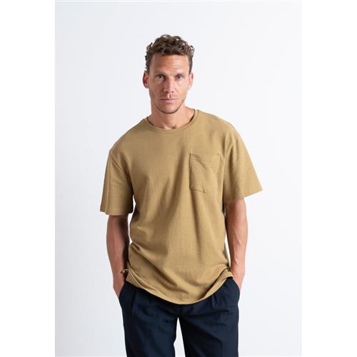 Se Clean Cut Copenhagen Calton Structured Tee Mand Dark Khaki Kortærmede T-shirts Str S - Bomuld hos Magasin ved Magasin