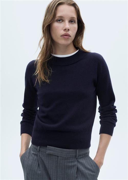 MANGO Straight Roundneck Sweater Kvinde Navy Sweaters Str XS - hos Magasin