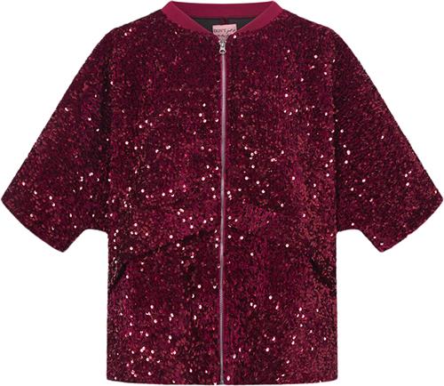 HUNKØN Kaia Sequin Jacket Kvinde Deep Red Overgangsjakker Str S - hos Magasin