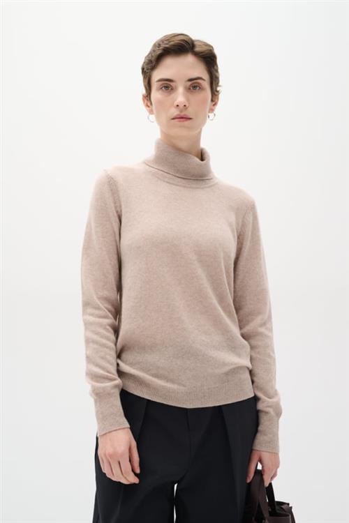 Se InWear Lukkaiw Rollneck Pullover 100% Cashmere Kvinde Sand Sweaters Regular Fit Str L/XL Cashmere - hos Magasin ved Magasin