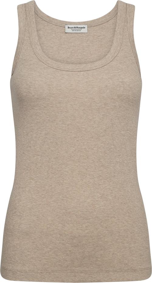 Bruun & Stengade BS Charlotte Regular Fit Top Kvinde Sand Toppe Str XL - hos Magasin