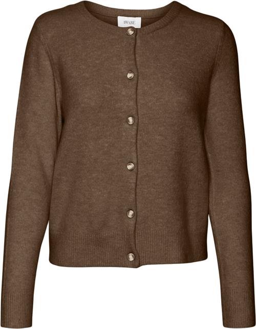 Vero Moda Vmlucille LS Oneck Knit Cardigan V Kvinde Bison Cardigans Regular Fit Str XS - hos Magasin