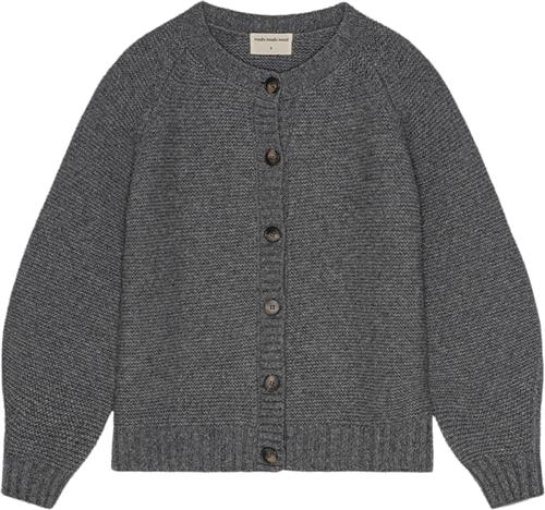 Moshi Moshi Mind Sofia Cardigan Wool Kvinde Dark Grey Melange Cardigans Str L - Uld hos Magasin