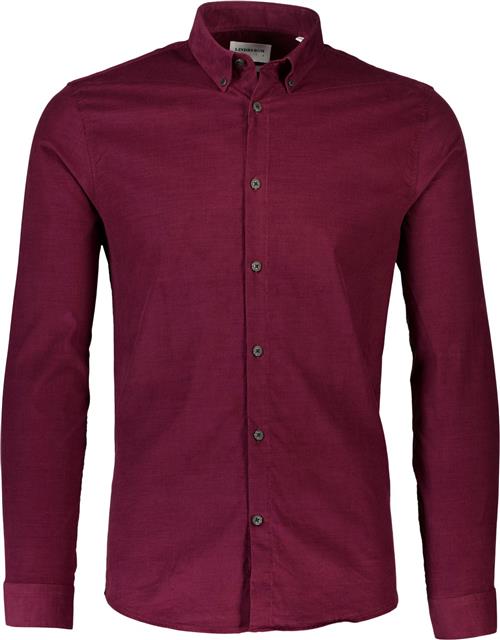 Lindbergh Fine Corduroy Shirt L/S Mand Rød Langærmede Skjorter Regular Fit Str L - Bomuld hos Magasin