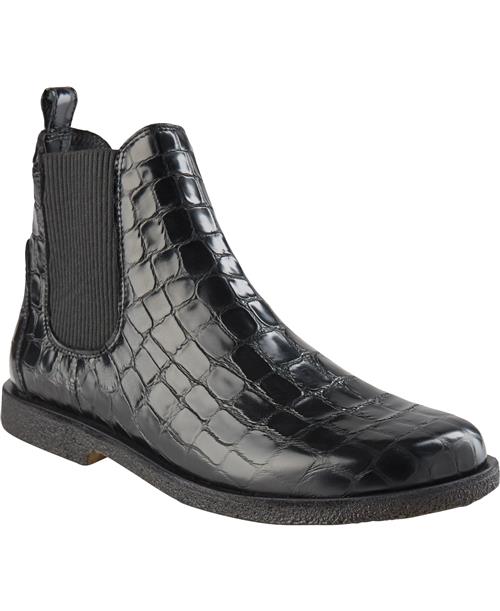 Se ANGULUS Chelsea Støvle Wide fit Kvinde 1674/019 Black Croco/black Chelsea Boots Str 41 - hos Magasin ved Magasin