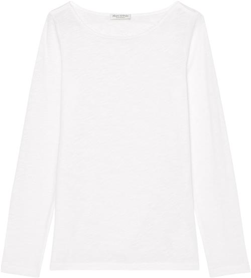 Marc O’Polo Tshirt, Long Sleeve, Boat Neck Kvinde White Langærmede T-shirts Str S - hos Magasin