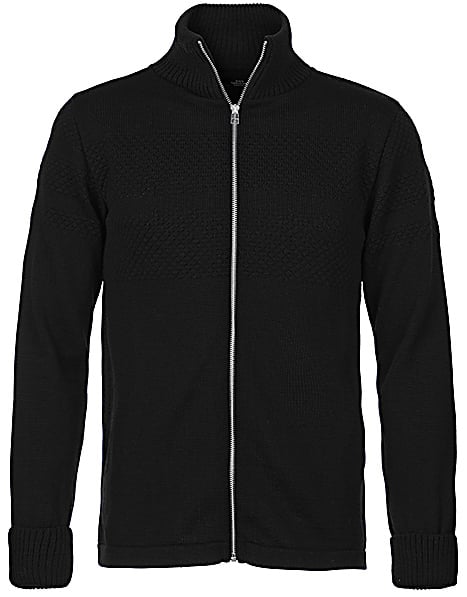 Mads Nørgaard - Copenhagen 100 Wool Klemens Zip Cardigan Mand Sort Sweaters Str XXL - Uld hos Magasin