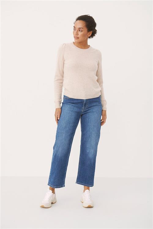 Part Two Evinapw PU 100 Cashmere Kvinde Natural Melange Sweaters Relaxed Fit Str L Cashmere - hos Magasin