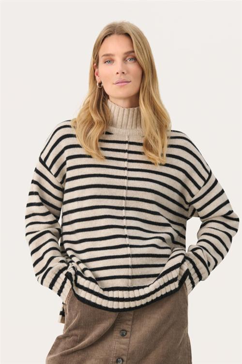 Se Part Two Lilyepw PU Kvinde French Oak Stripe Sweaters Relaxed Fit Str L - hos Magasin ved Magasin