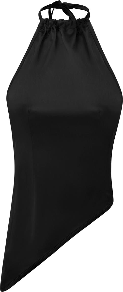 OW Collection Venus Glossy Top Kvinde Black Caviar Toppe Str L - Polyester hos Magasin