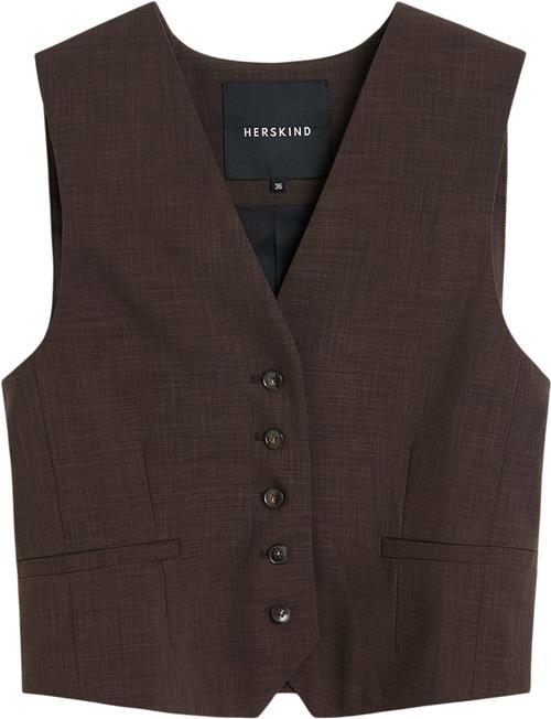 Se HERSKIND Mister Vest Kvinde Java Brown Veste Str 36 - hos Magasin ved Magasin