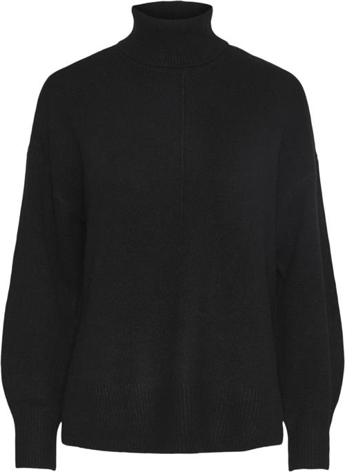 Se Pieces Pcmalou LS Rollneck Knit Noos BC Kvinde Sort Rullekraver Str S - hos Magasin ved Magasin