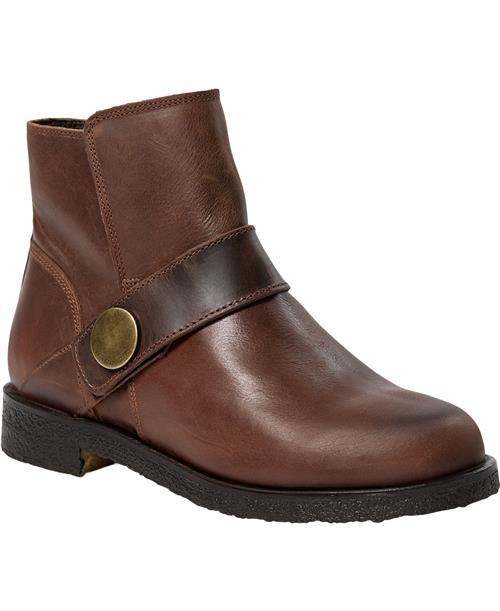 Cashott Casfreja Low Biker Boot Pull Up Leather Kvinde Cognac Cowboy & Biker Str 40 - hos Magasin