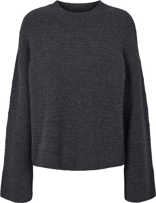 esmé studios Esiwona Pullover Knit Gots Kvinde Gray Melange Sweaters Str XS - hos Magasin