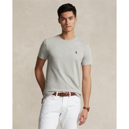 Se Polo Ralph Lauren Custom Slim Fit Cotton Tshirt Mand New Grey Heather Kortærmede T-shirts Slim Fit Str L - Bomuld hos Magasin ved Magasin