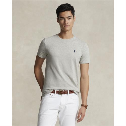 Polo Ralph Lauren Custom Slim Fit Cotton Tshirt Mand New Grey Heather Kortærmede T-shirts Slim Fit Str XXL - Bomuld hos Magasin