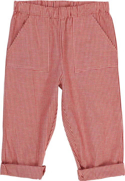 Copenhagen Colors Check Pant With Elastic AT THE Wais Kvinde Red Check Combi Bukser Str 92 - Bomuld hos Magasin