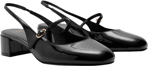 Se MANGO Heeled Shoes With Buckle Kvinde Black Slingbacks Str 36 - hos Magasin ved Magasin