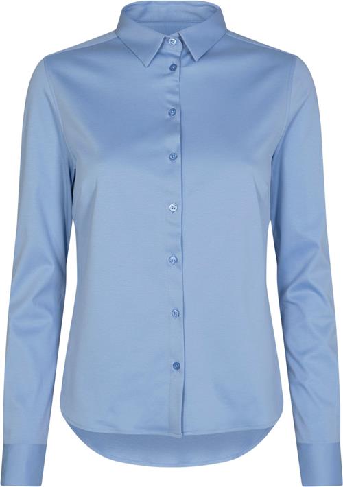 Mos Mosh Tina Jersey Shirt Kvinde Bel Air Blue Langærmede Skjorter Str M - hos Magasin