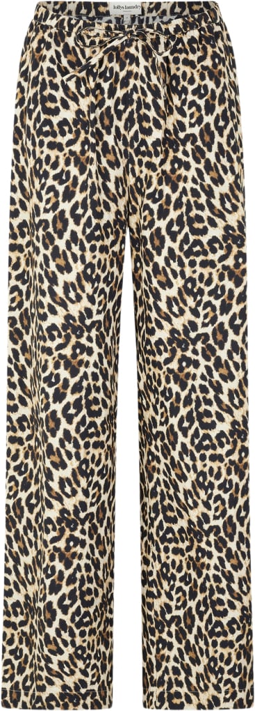 Lollys Laundry Ritall Pants Kvinde Leopard Print Bukser Med Brede Ben Str XS - hos Magasin