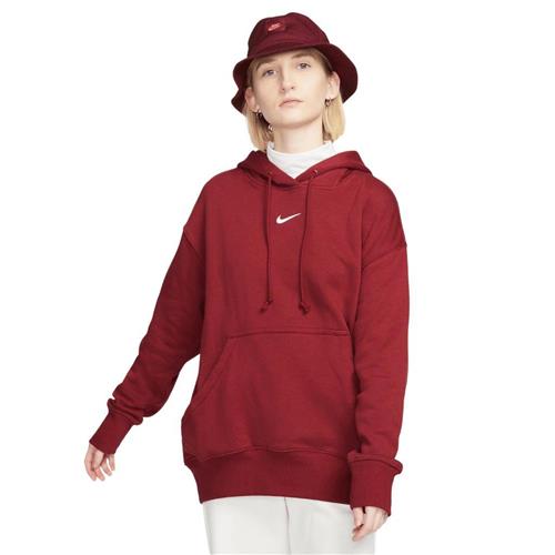 Nike Sportswear Phoenix Fleece Kvinde Team Red/white Hættetrøjer Str XL - Bomuld hos Magasin