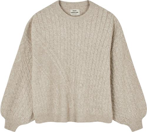 Se Mads Nørgaard - Copenhagen Recycled Wool Mix Rokko Sweater Kvinde Sand Sweaters Str L - hos Magasin ved Magasin